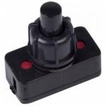 Выключатель-кнопка 250V 1А (2с) ON-OFF черный (PBS-17A2) (для настольной лампы), REXANT