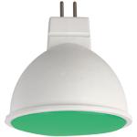 Лампа LED GU5.3 MR16 7W 220V Зеленый матов., Ecola