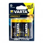 Батарейка алкалин LR20 (2шт. блистер), VARTA ENERGY